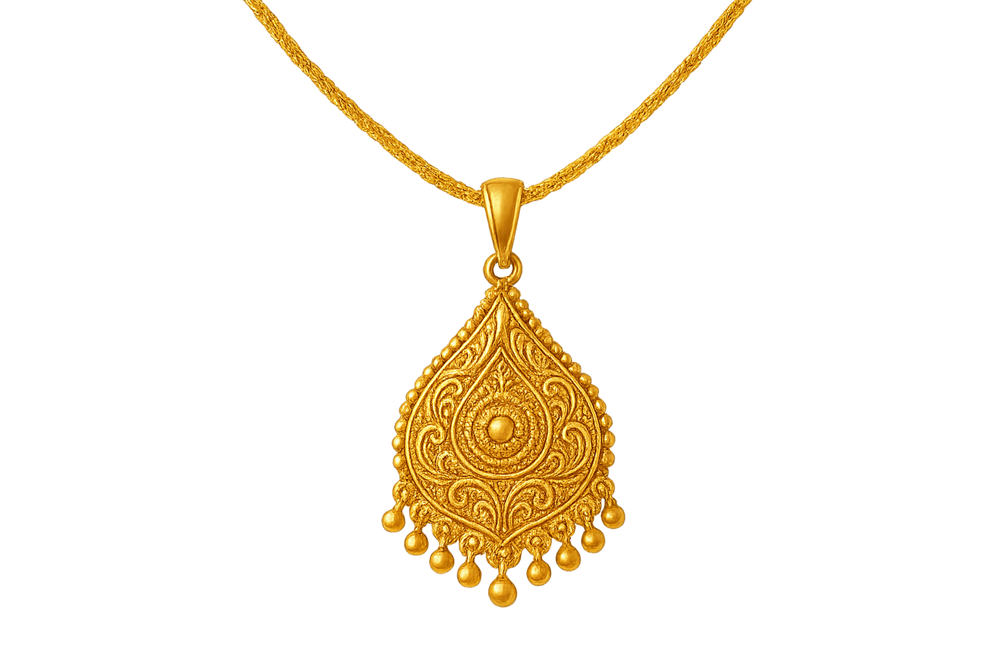 Gold Pendant Necklace 92 with none give the image in png format no background