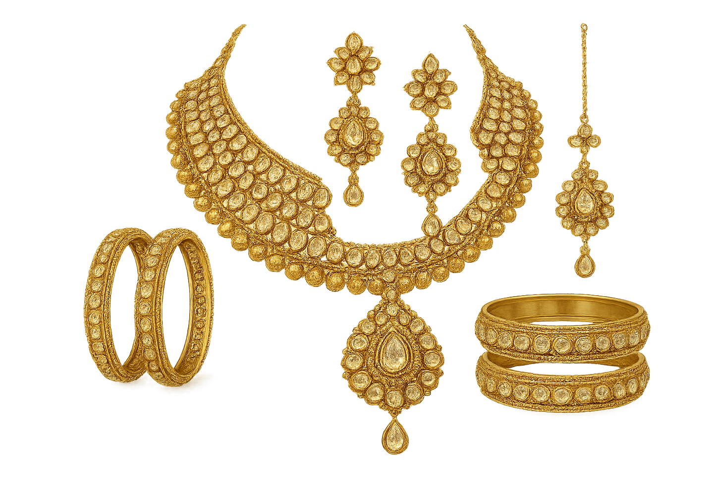 Kundan Bridal Set 26 with none give the image in png format no background