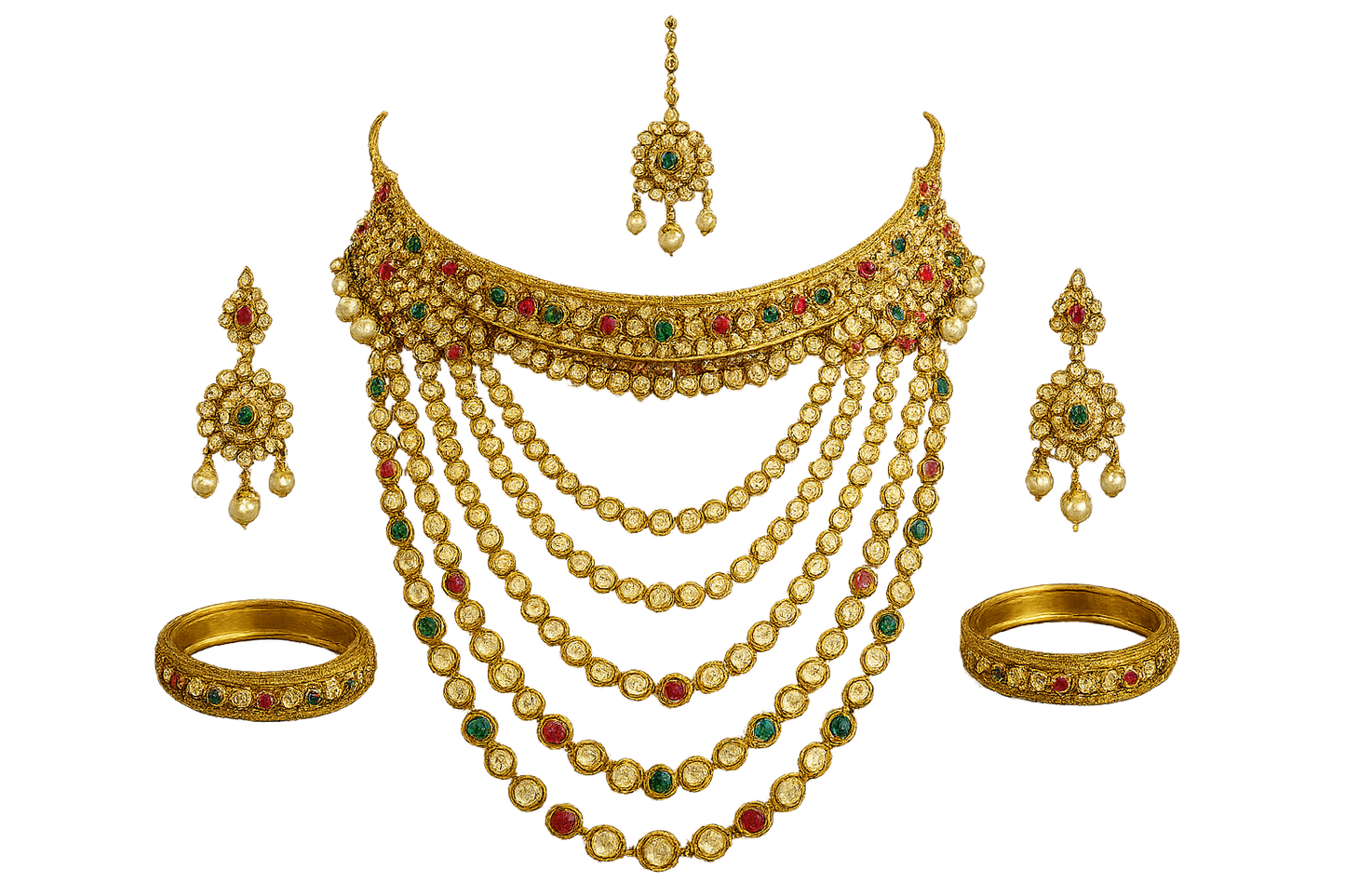 Kundan Bridal Set 72 with none give the image in png format no background