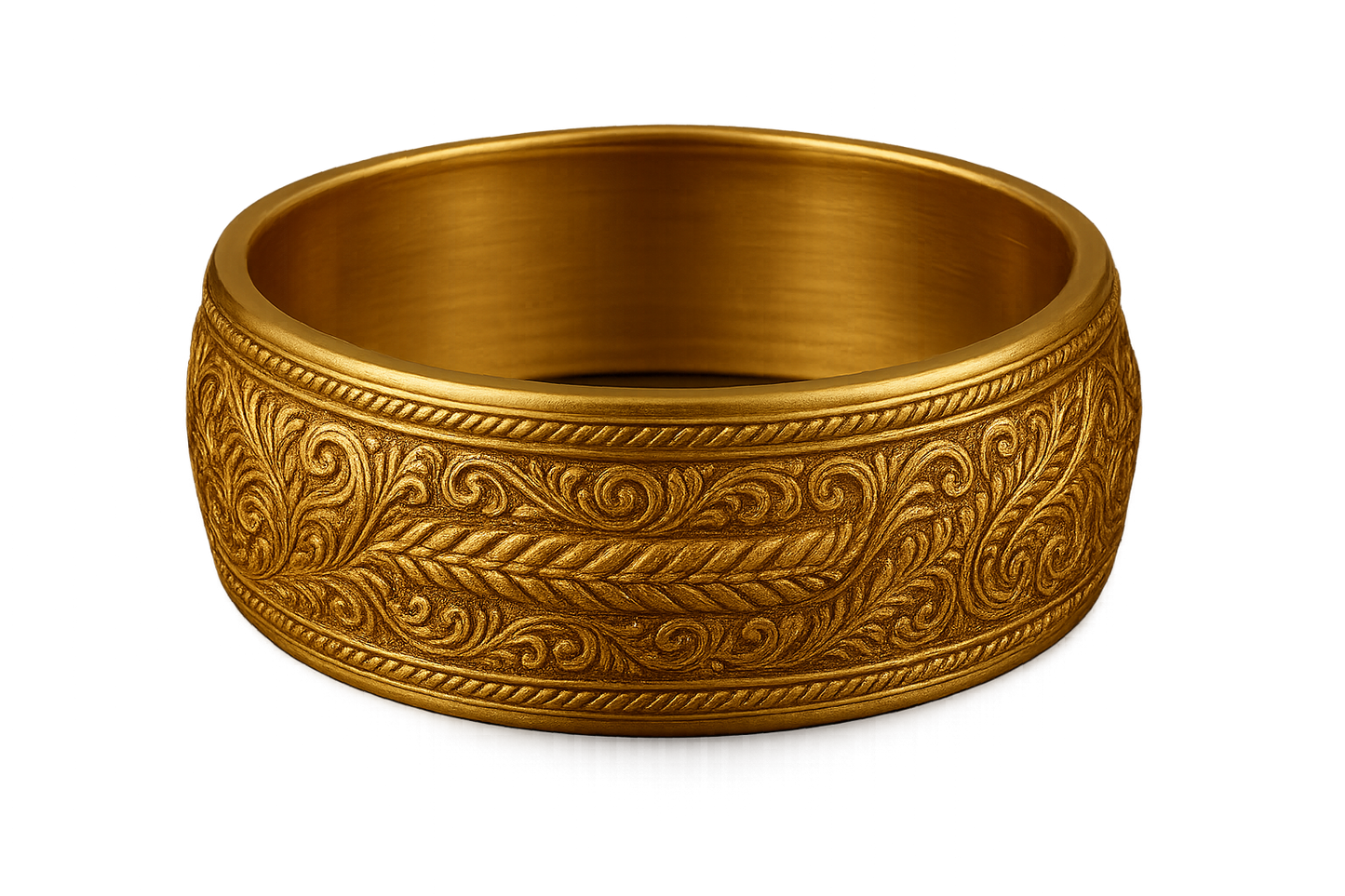 Men’s Gold Kada 60 with none give the image in png format no background