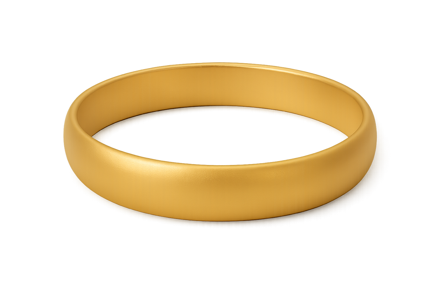 Solid gold kada with simple matte finish design, perfect for gifting and daily wear. with none give the image in png format no background
