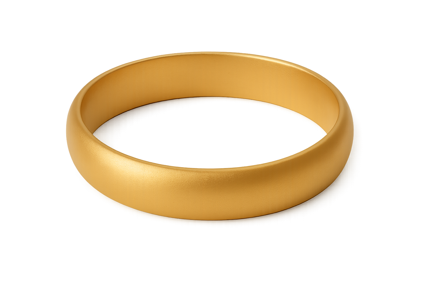 Solid gold kada with simple matte finish design, perfect for gifting and daily wear. with none give the image in png format no background