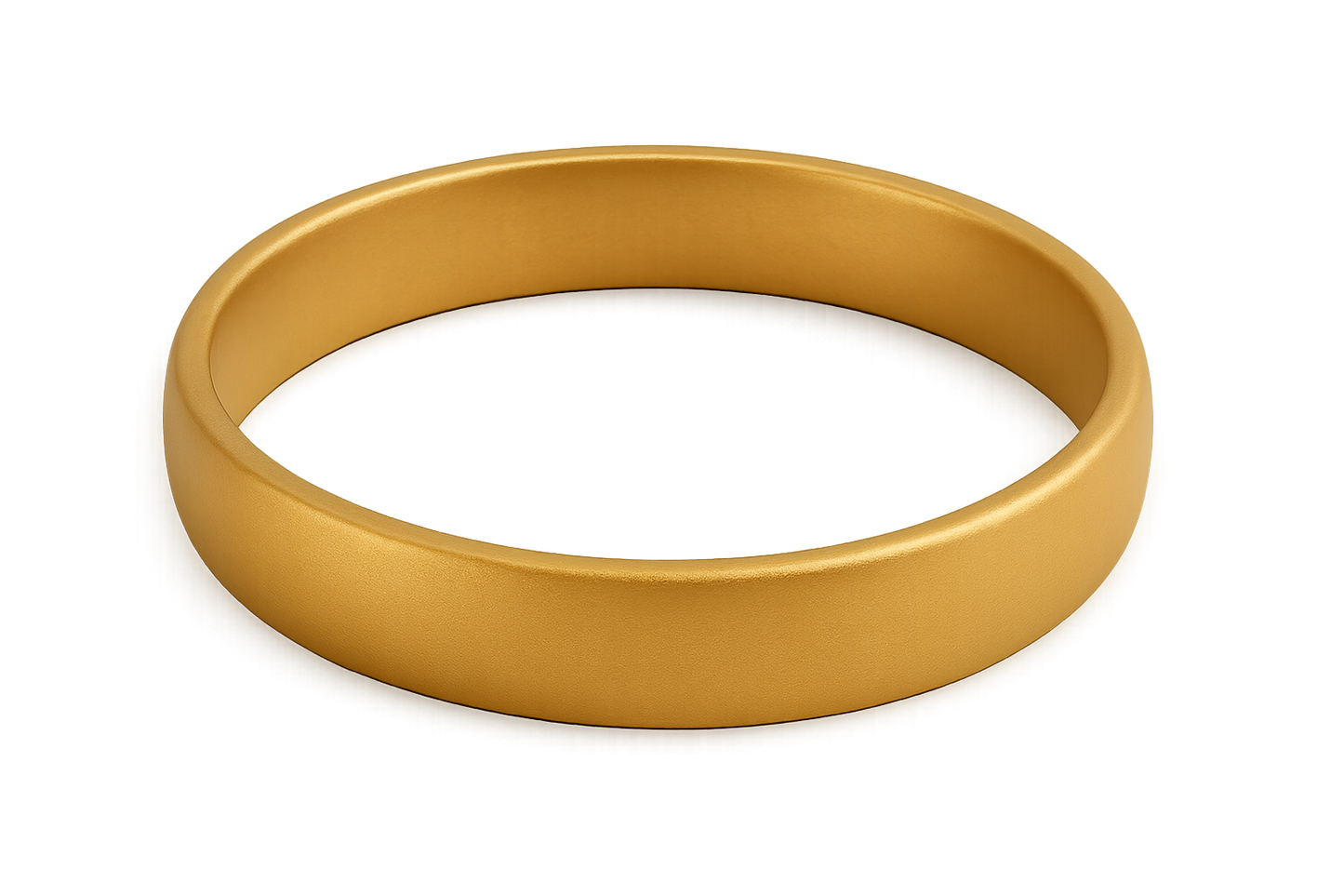 Solid gold kada with simple matte finish design, perfect for gifting and daily wear. with none give the image in png format no background