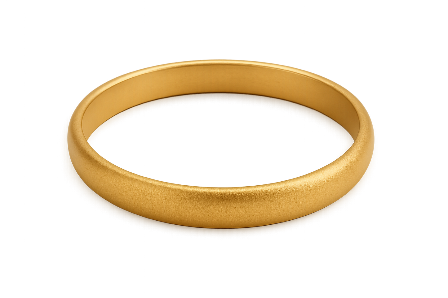 Solid gold kada with simple matte finish design, perfect for gifting and daily wear. with none give the image in png format no background