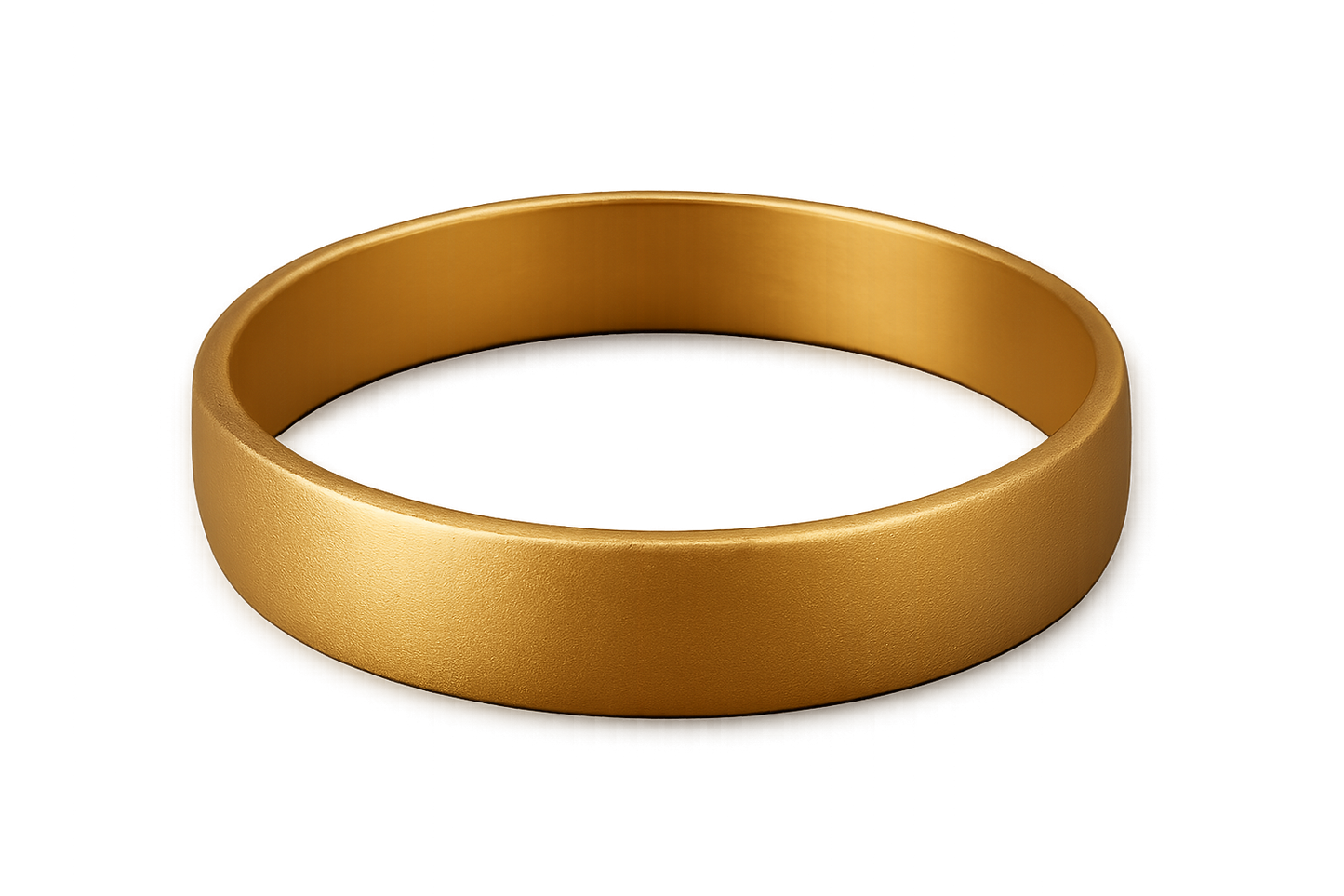 Solid gold kada with simple matte finish design, perfect for gifting and daily wear. with none give the image in png format no background