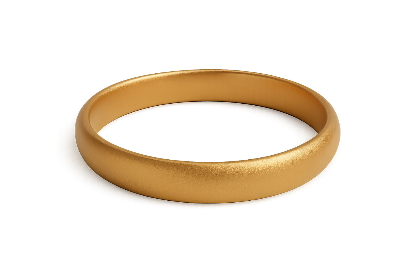 Solid gold kada with simple matte finish design, perfect for gifting and daily wear.with none give the image in png format no background