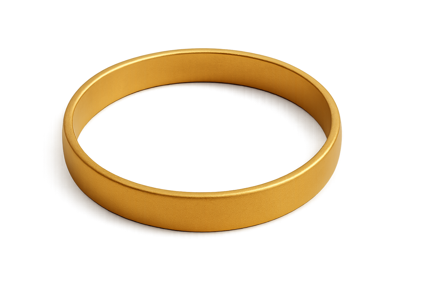 Solid gold kada with simple matte finish design, perfect for gifting and daily wear. with none give the image in png format no background