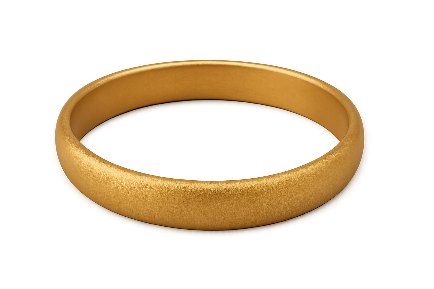 Solid gold kada with simple matte finish design, perfect for gifting and daily wear. with none give the image in png format no background