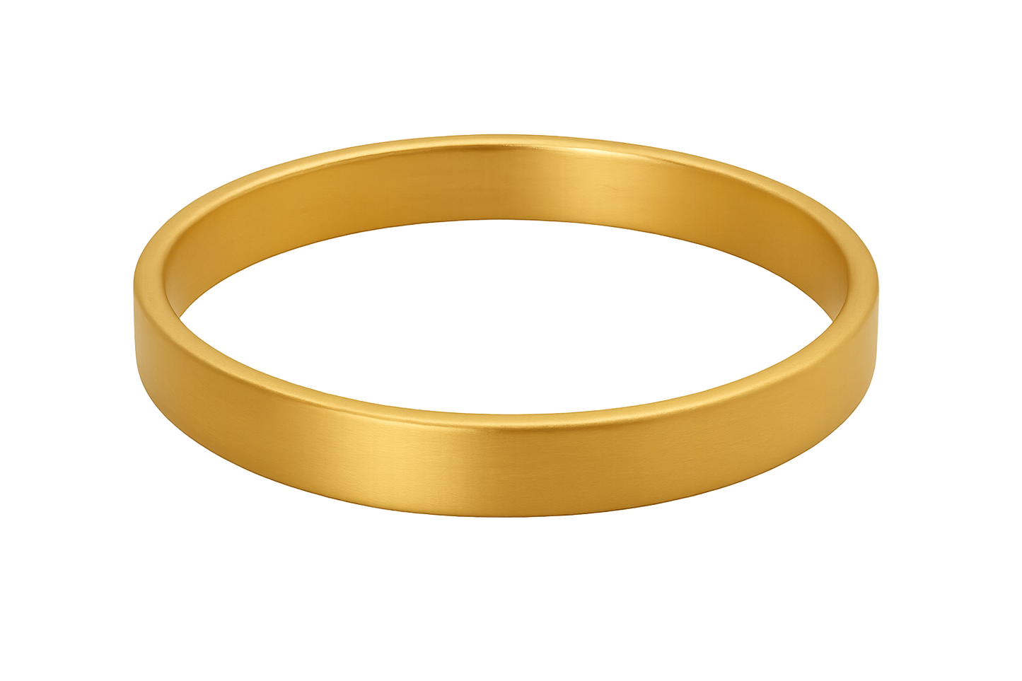Solid gold kada with simple matte finish design, perfect for gifting and daily wear. with none give the image in png format no background