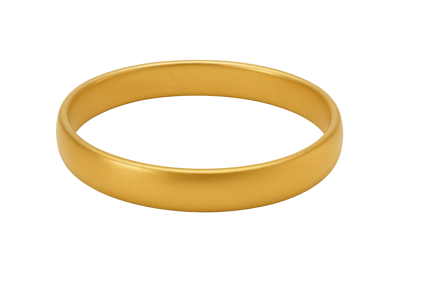 Solid gold kada with simple matte finish design, perfect for gifting and daily wear. with none give the image in png format no background