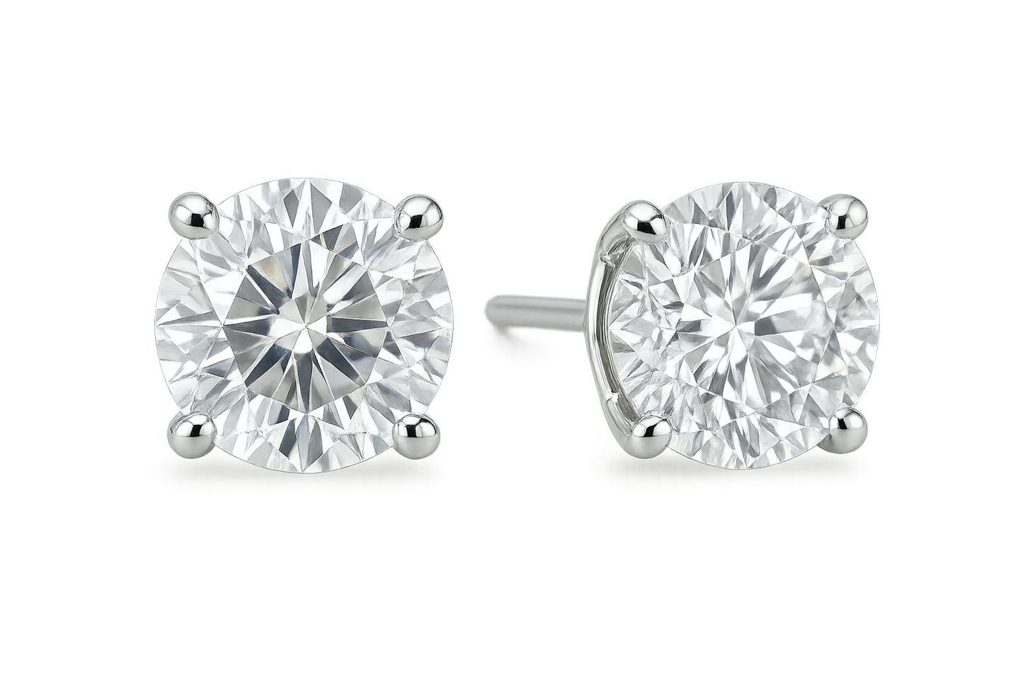 Diamond Stud Earrings 3 with none give the image in png format no background 