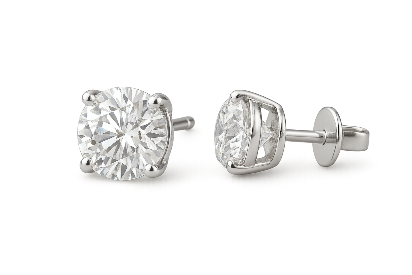 Diamond Stud Earrings 3 with none give the image in png format nobackground