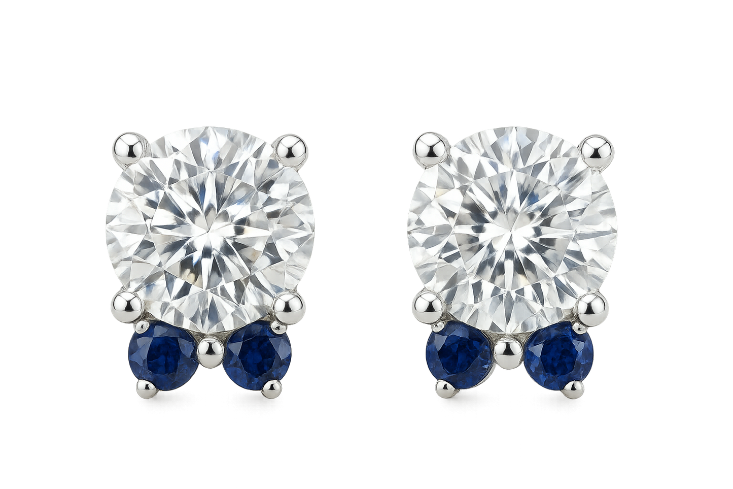 Diamond Stud Earrings 65 with sapphire give the image in png format no background