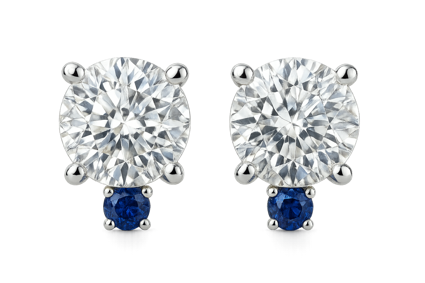 Diamond Stud Earrings 65 with sapphire give the image in png format no background
