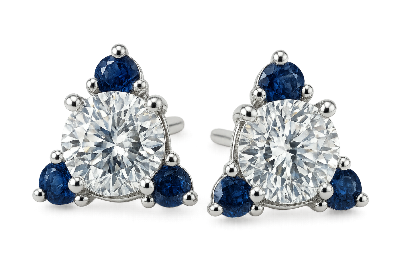  Diamond Stud Earrings 86 with sapphire give the image in png  format no background 
