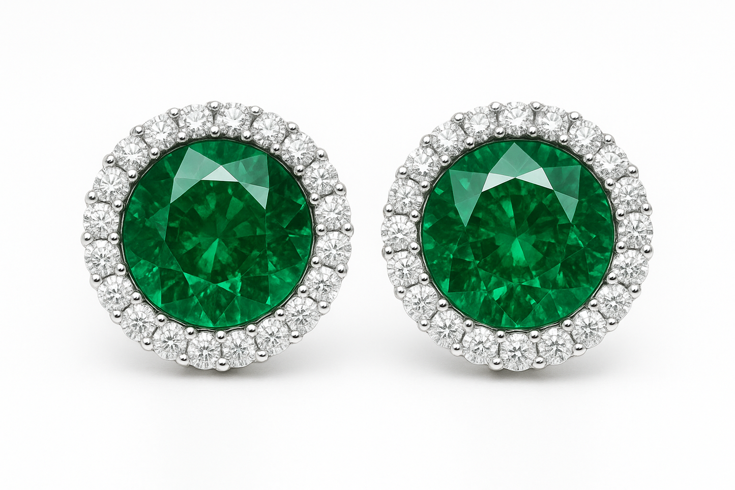  Diamond Stud Earrings 90 emerald give the image in png format no background