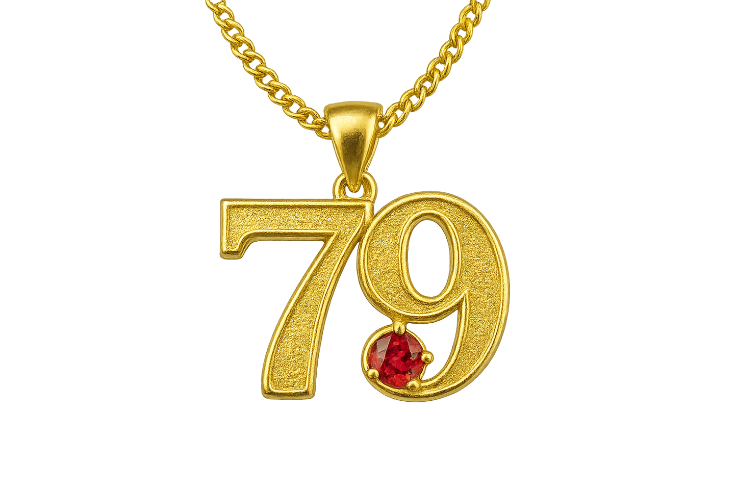 Gold Pendant Necklace 79 with ruby give the image in png format no background