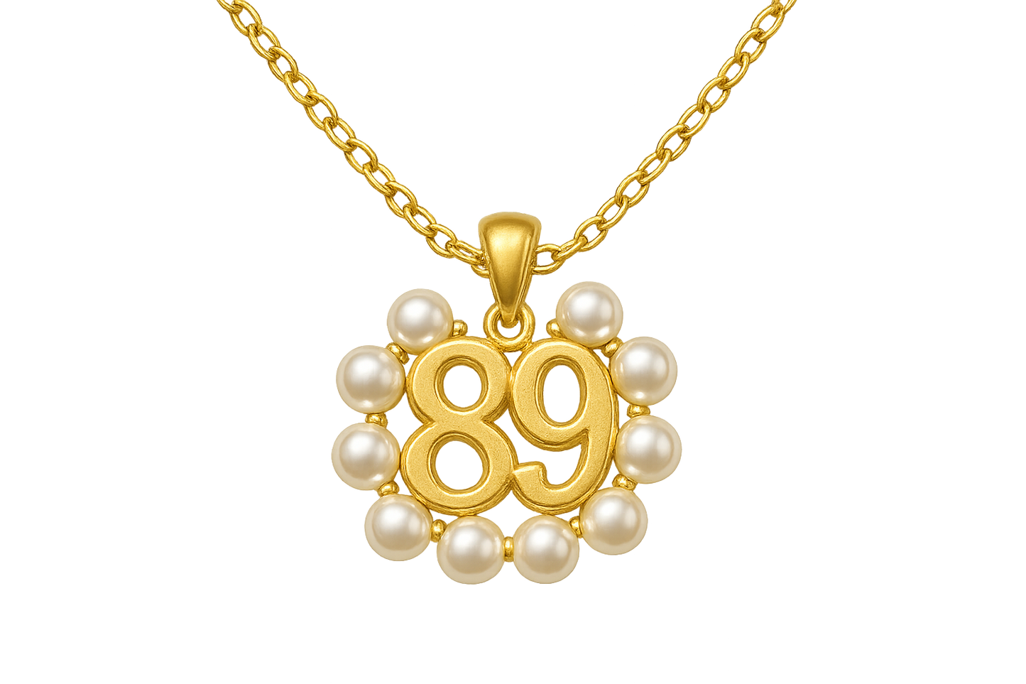 Gold Pendant Necklace 89 with pearl give the image in png format no background