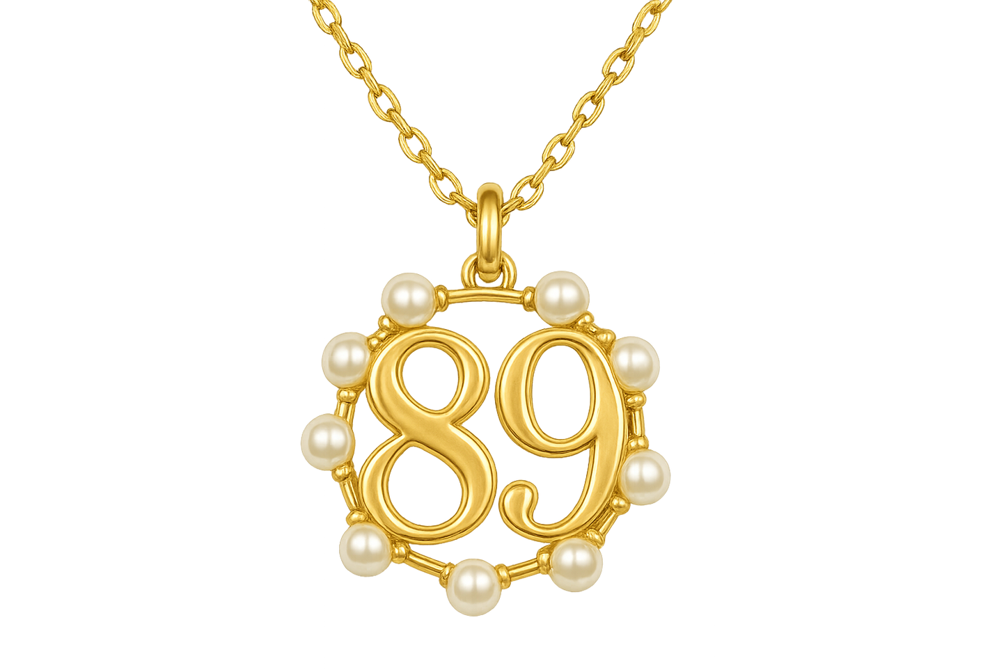 Gold Pendant Necklace 89 with pearl give the image in png format no background