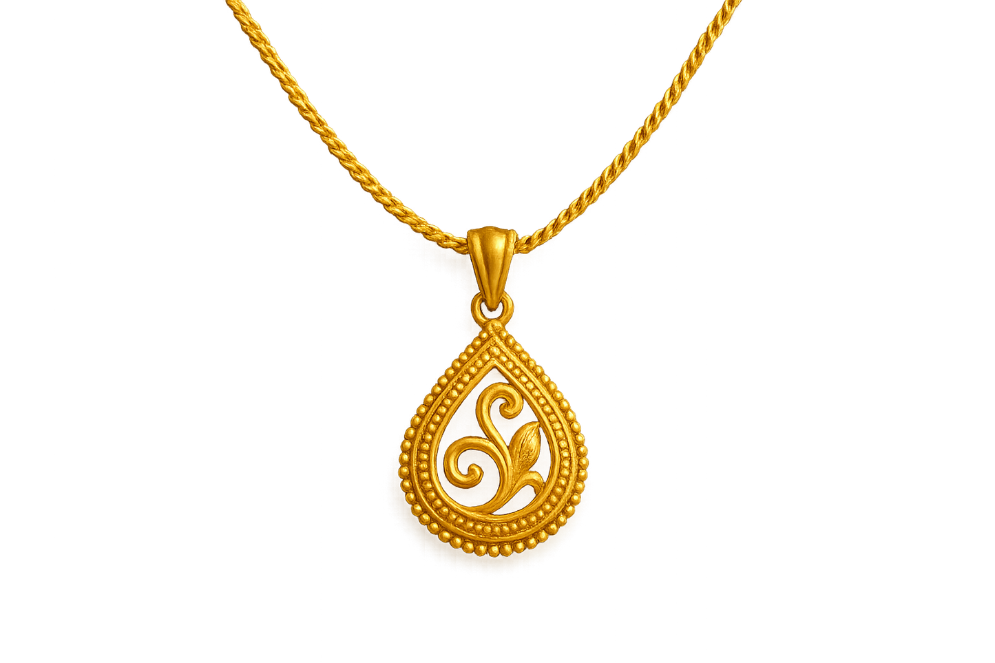 Gold Pendant Necklace 92 with none give the image in png format no background