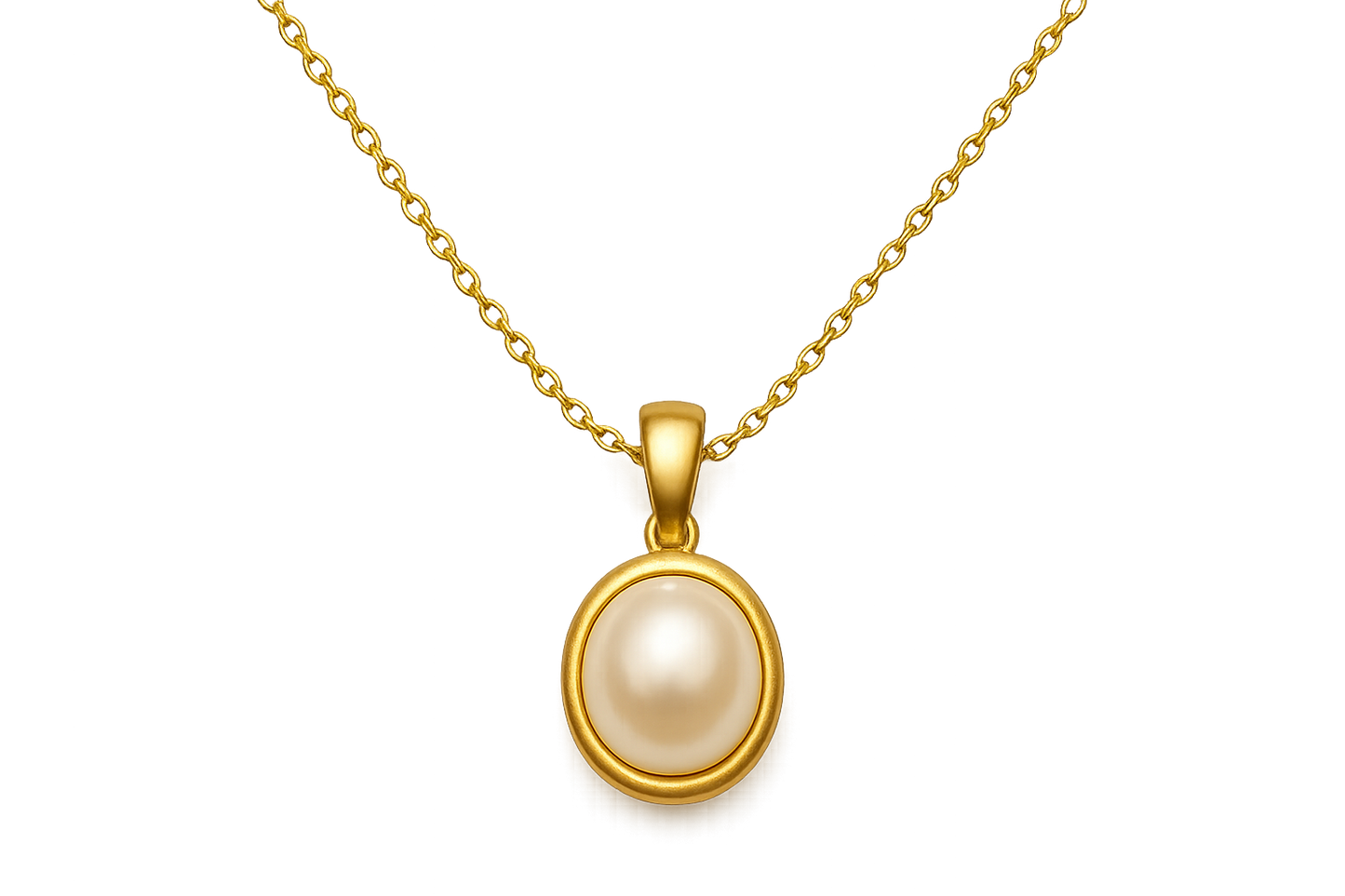Gold Pendant Necklace 92 with pearl give the image in png format no background