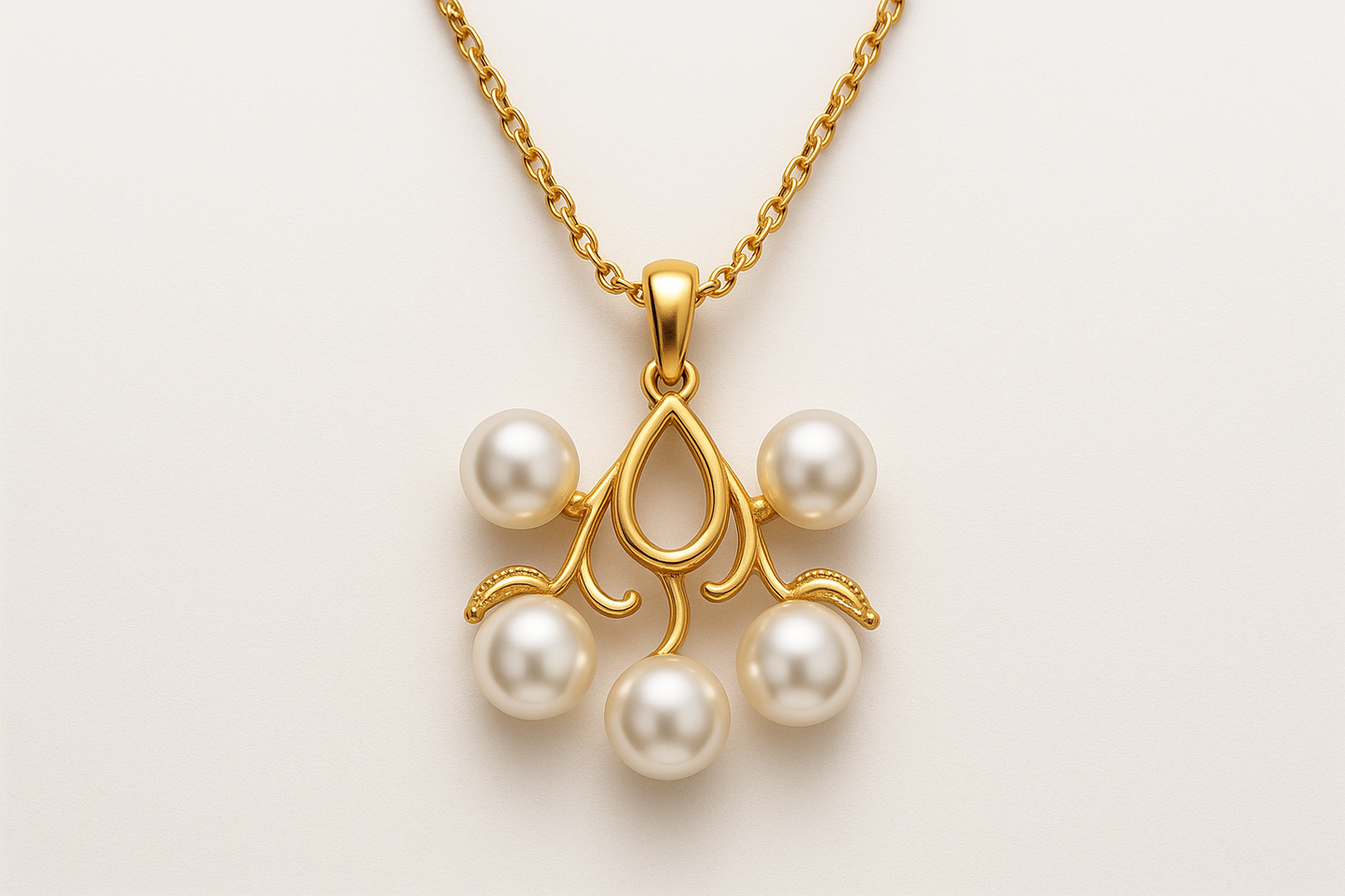  Gold Pendant Necklace 92 with pearl give the image in png format no background