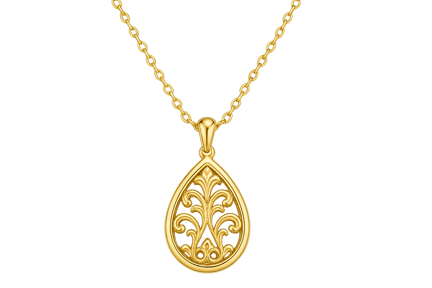 Gold Pendant Necklace 97 with none give the image in png format no background