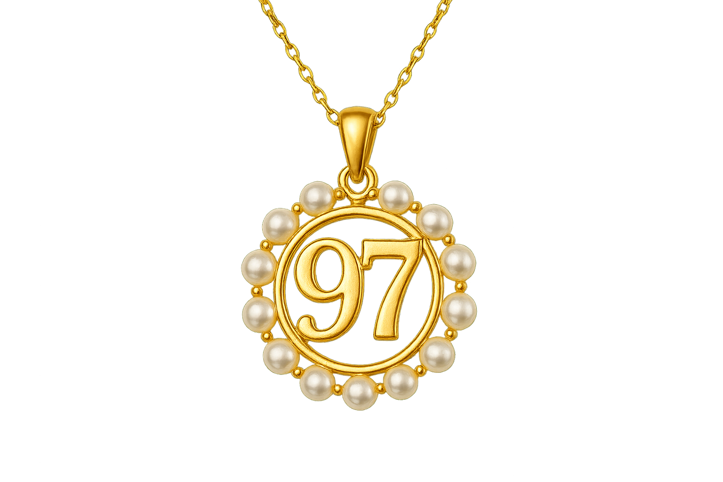  Gold Pendant Necklace 97 with pearl give the image in png format no background 