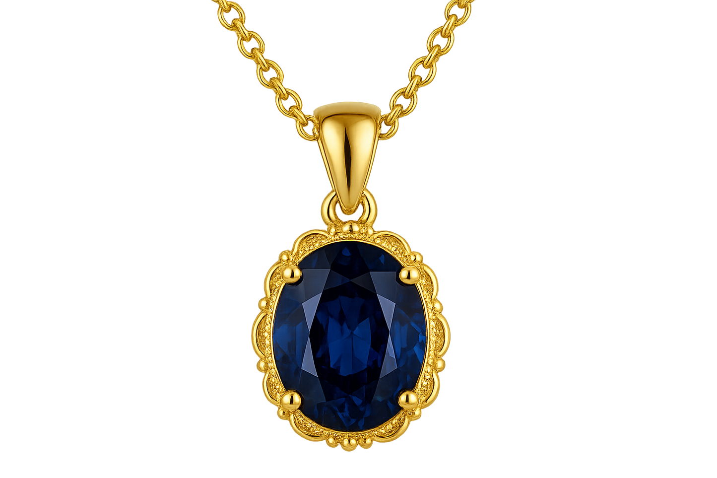  Gold Pendant Necklace 97 with sapphire give the image in png format no background