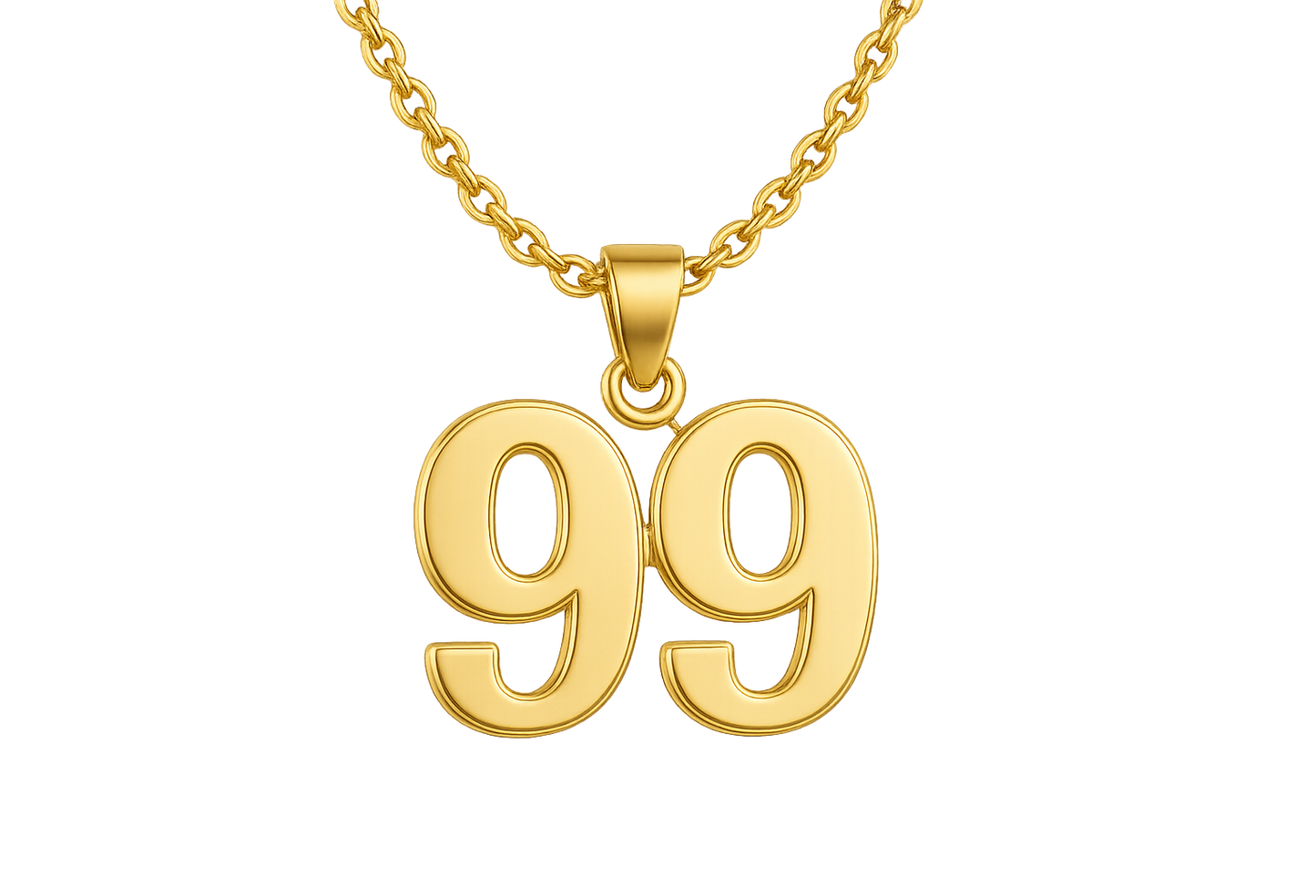 Gold Pendant Necklace 99 with none give the image in png format no background