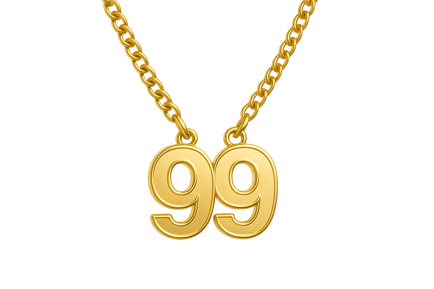 Gold Pendant Necklace 99 with none give the image in png format no background