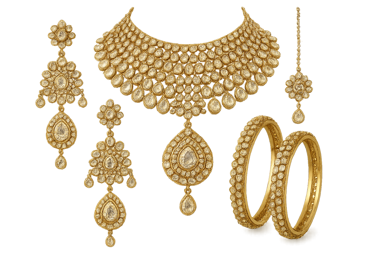 Kundan Bridal Set 26 with none give the image in png format no background 