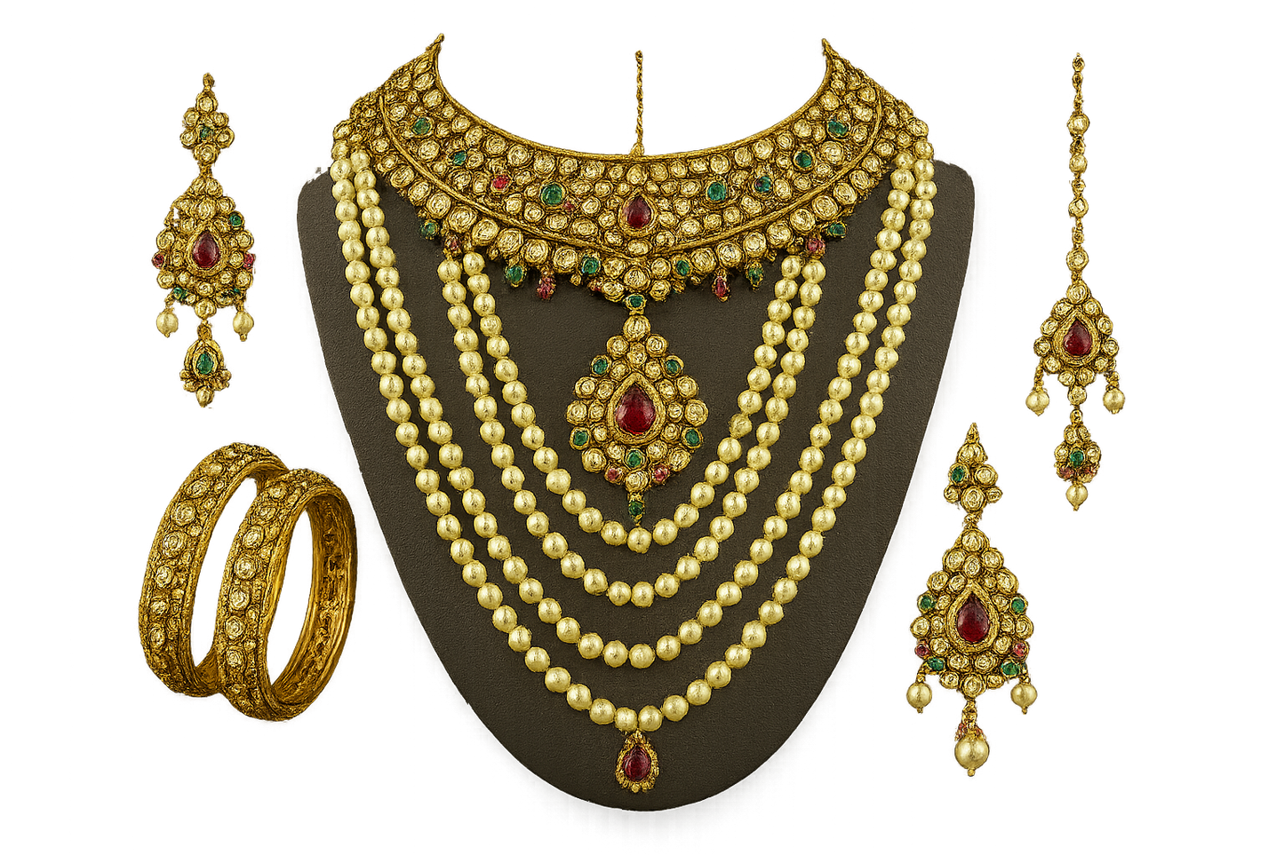 Kundan Bridal Set 26 with none give the image in png format no background 