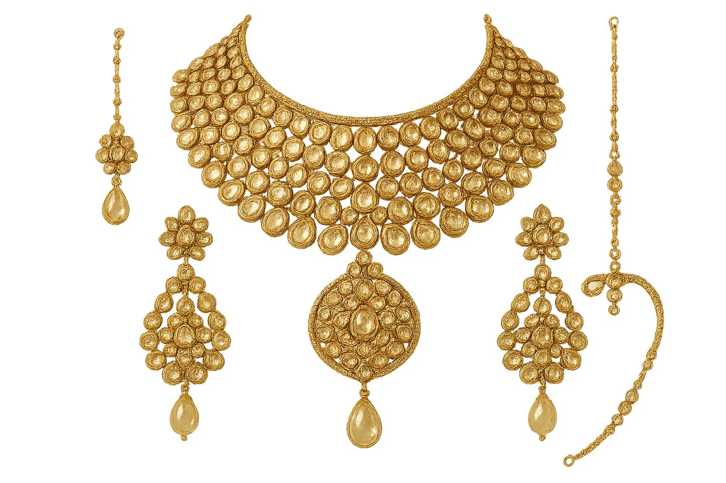 Kundan Bridal Set 42 with none give the image in png format no background 