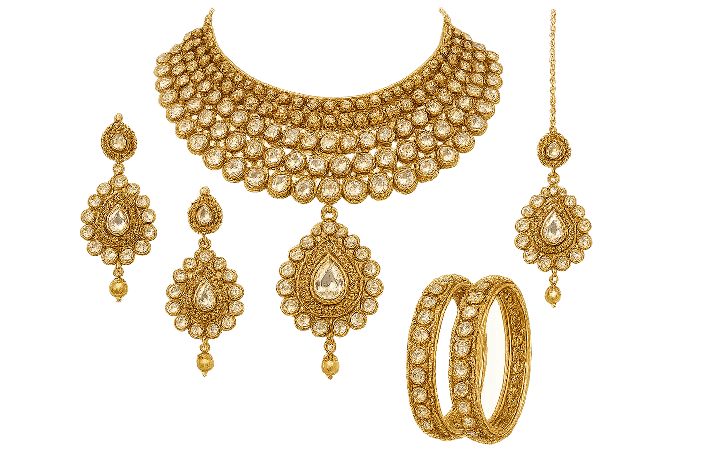 Kundan Bridal Set 42 with none give the image in png format no background 