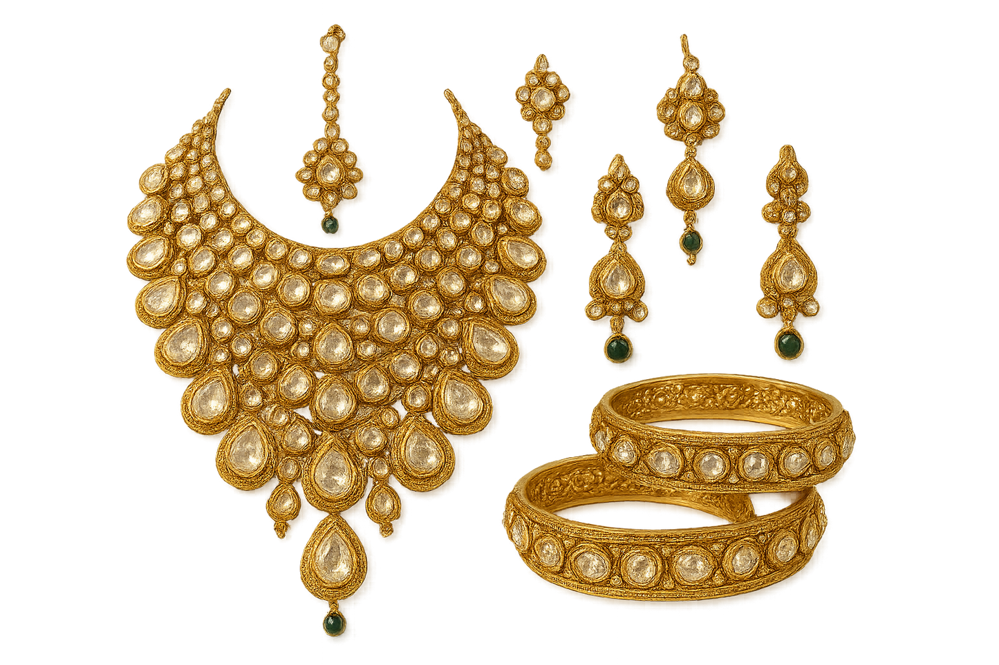 Kundan Bridal Set 53 with none give the image in png format no background
