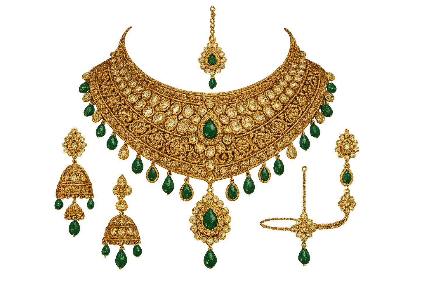  Kundan Bridal Set 70 with none give the image in png format no background