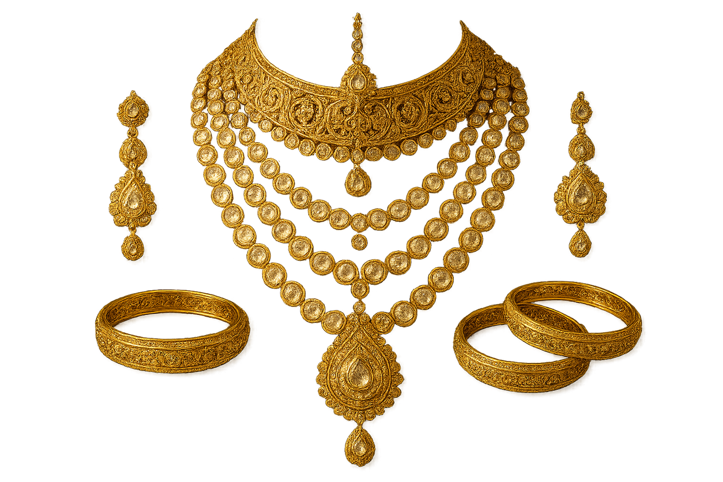 Kundan Bridal Set 84 with none give the image in png  format no background 