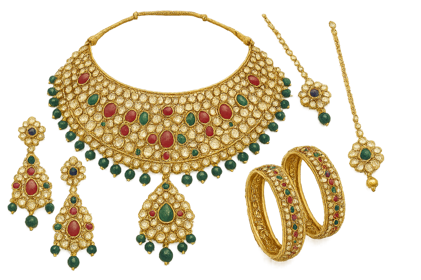 Kundan Bridal Set 95 with none give the image in png format no background