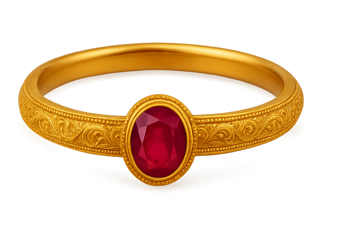 Men’s Gold Kada 100 with ruby give the image in png format no background