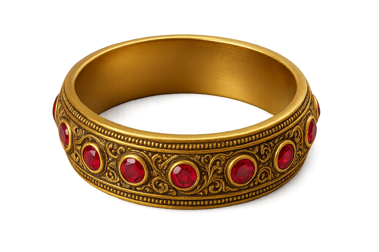 Men’s Gold Kada 100 with ruby give the imagr in png format no background