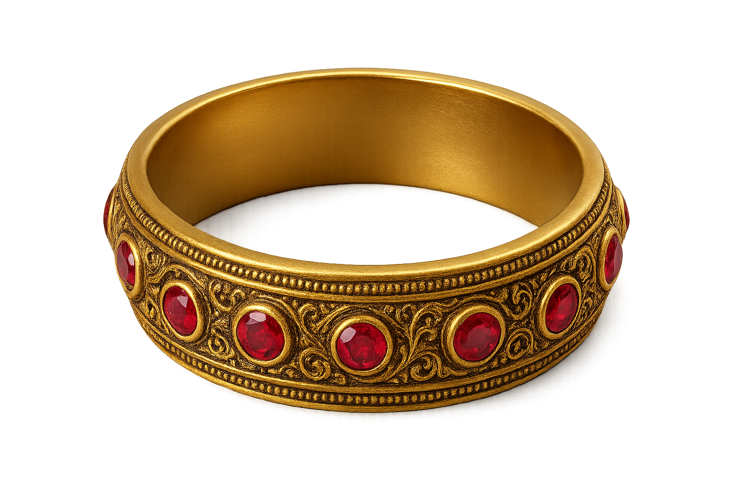 Men’s Gold Kada 100 with ruby give the imagr in png format no background