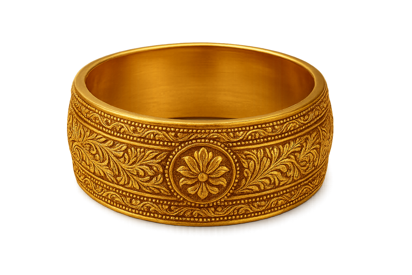 Men’s Gold Kada 60 with none give the image in png format no background