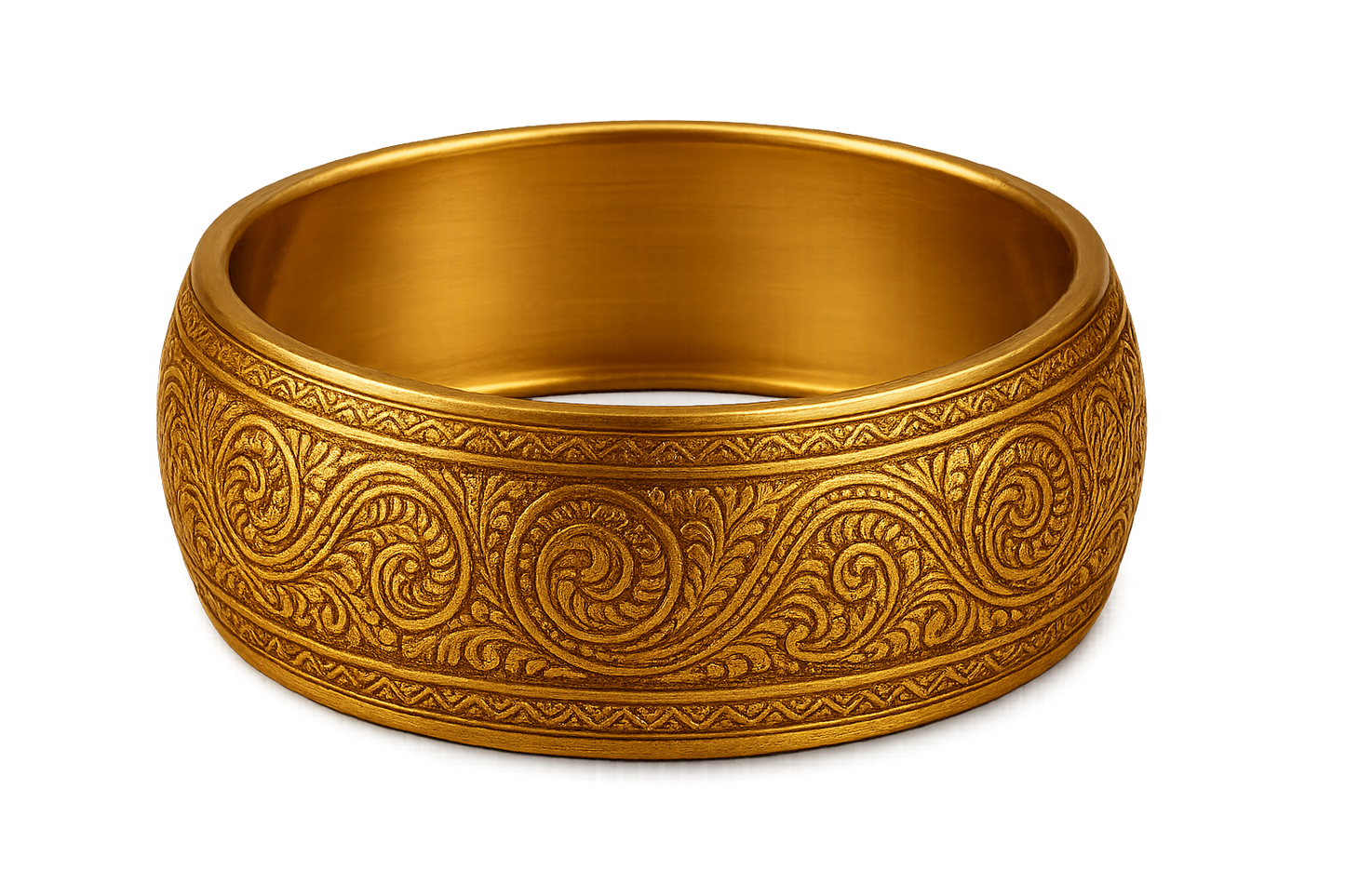 Men’s Gold Kada 60 with none give the image in png format no background 