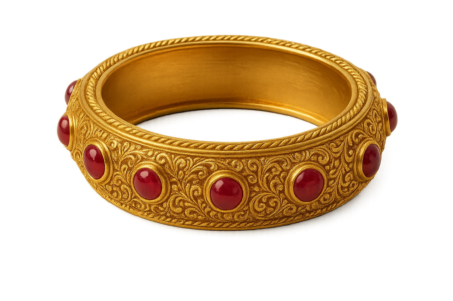 Men’s Gold Kada 60 with ruby give the image in png format no background
