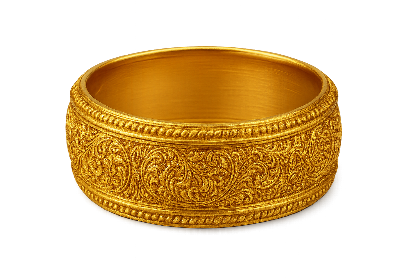 Men’s Gold Kada 73 with none  give the image in png format no background 