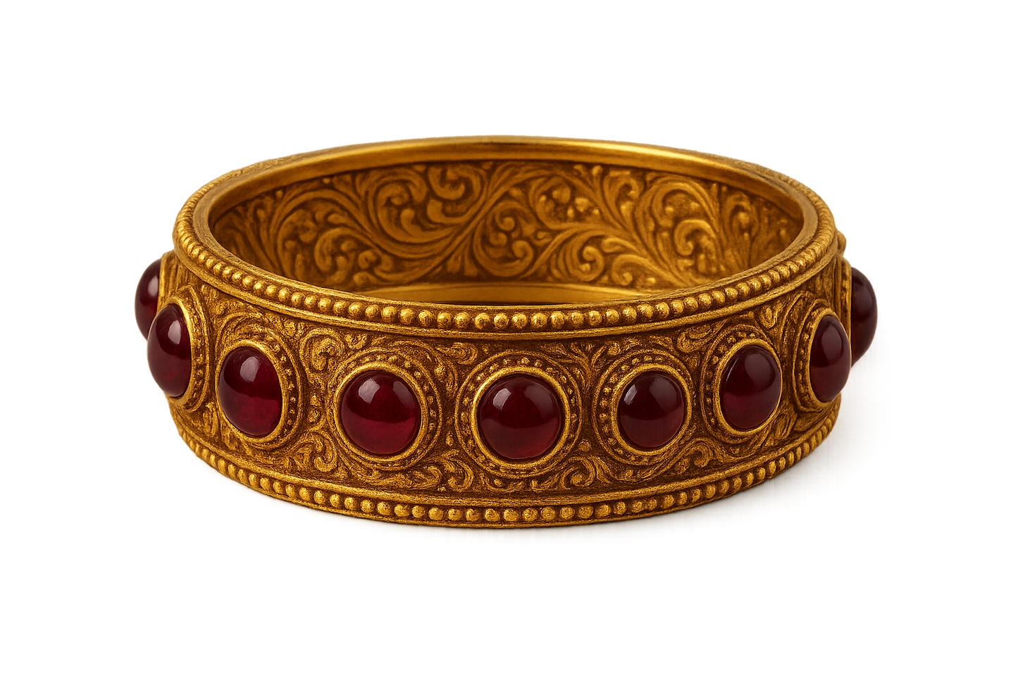 Men’s Gold Kada 73 with ruby give the image in png format no background