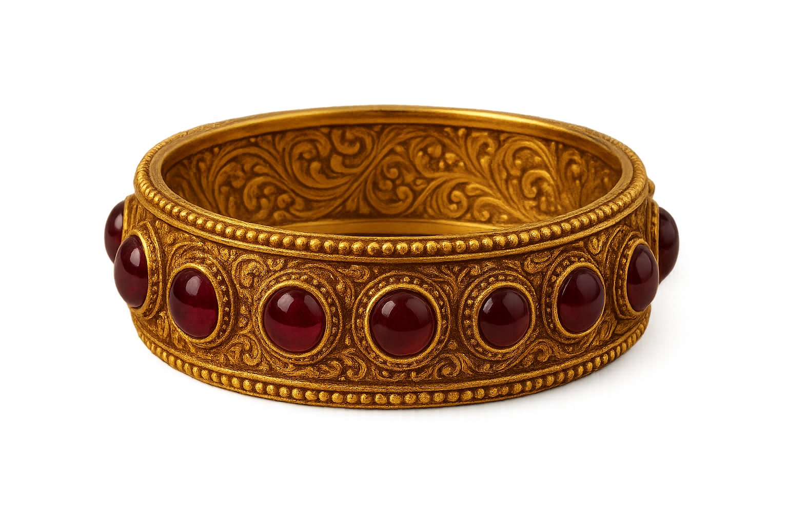 Men’s Gold Kada 73 with ruby give the image in png format no background