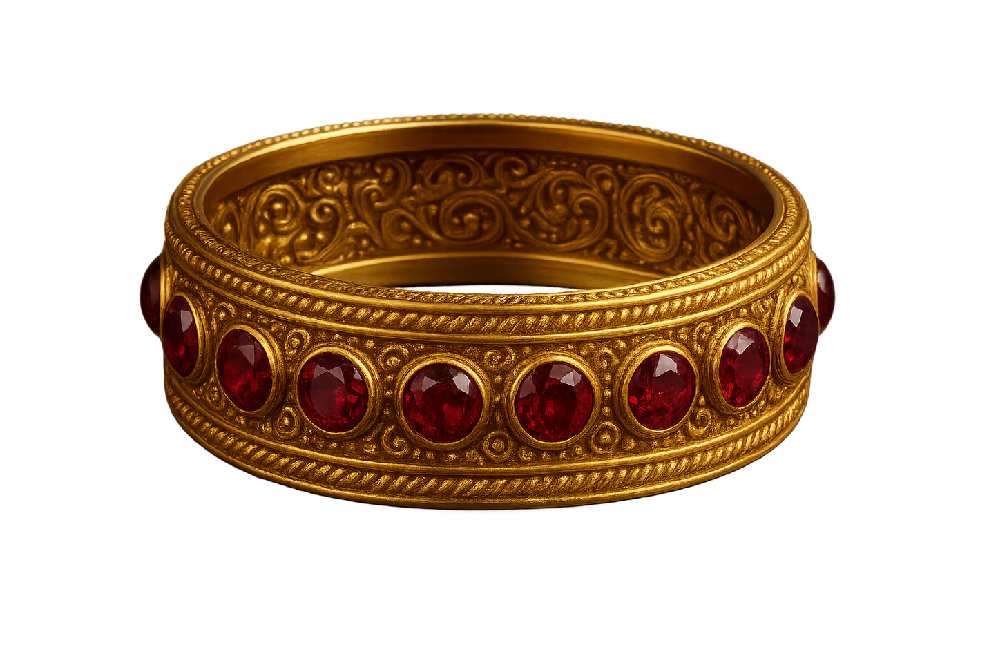 Men’s Gold Kada 73 with ruby give the image in png format no background