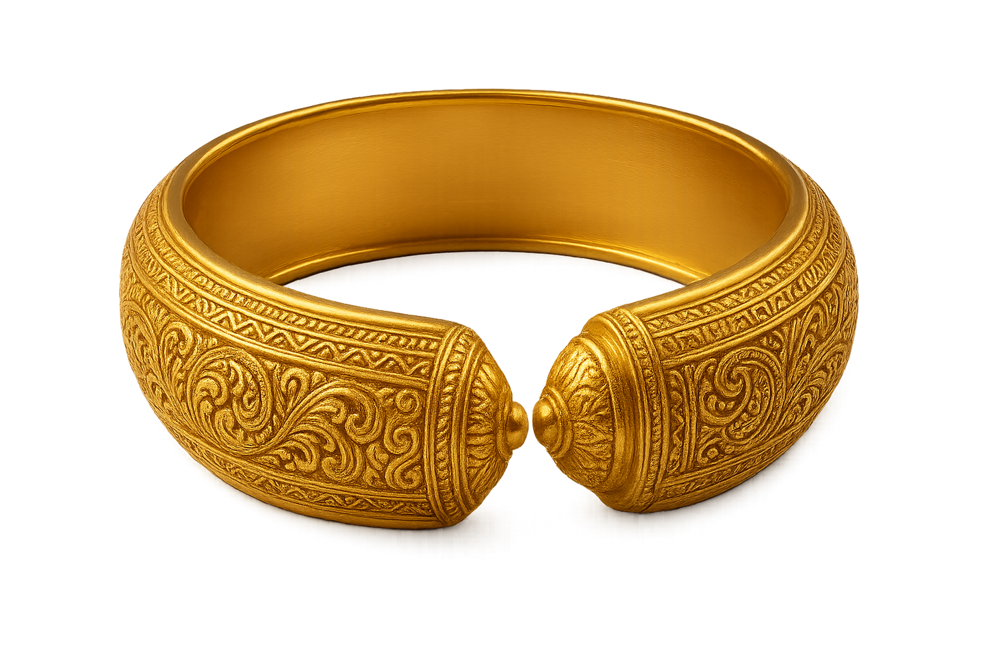 Men’s Gold Kada 81 with none give the image in png format no background 